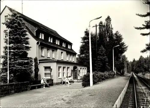 Ak Lössau Schleiz im Vogtland Thüringen, Betriebsbahnferienheim, Gleise