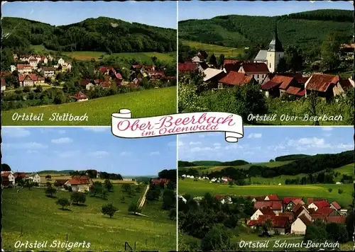 Ak Ober Beerbach Seeheim Jugenheim an der Bergstraße, OT Stettbach, OT Steigerts, OT Schmal Beerbach