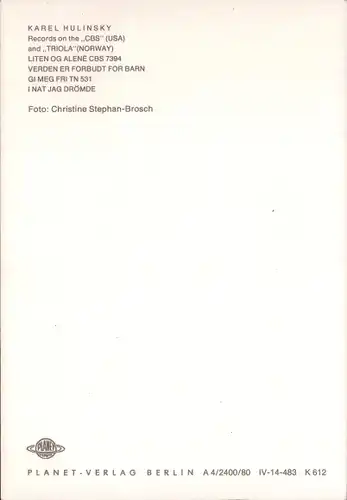 Ak Sänger Karel Hulinsky, Portrait, Autogramm, CBS Schallplatten, Triola
