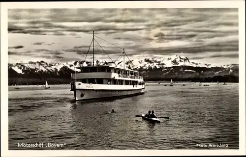 Ak Motorschiff Bayern auf dem Starnberger See