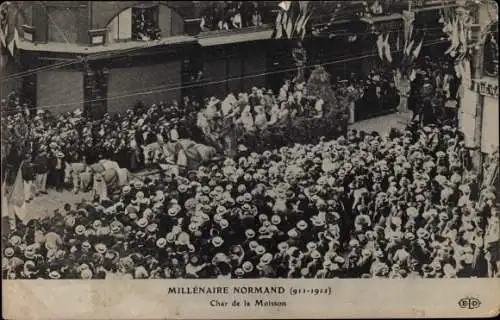 Ak Rouen Seine Maritime, Millenaire Normand 1911, Char de la Moisson