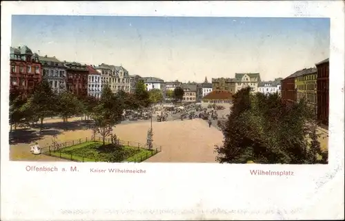 Ak Offenbach am Main Hessen, Kaiser Wilhelmseiche, Wilhelmsplatz