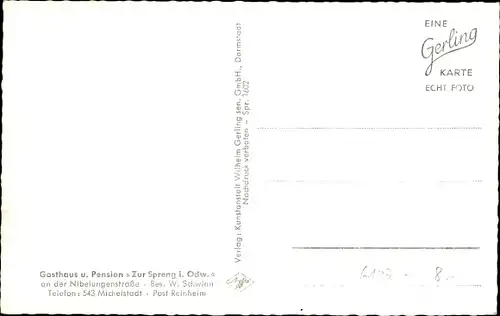 Ak Reinheim im Odenwald, Gasthof Zur Spreng i. Odenwald