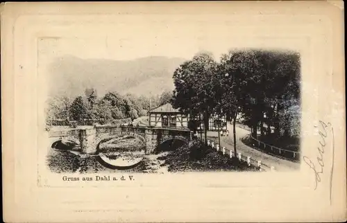 Präge Passepartout Ak Dahl an der Volme Hagen in Westfalen Ruhrgebiet, Brücke