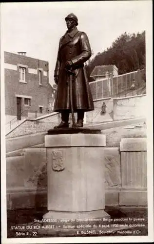 Ak Sainte Adresse Seine Maritime, Statue du Roi Albert 1er