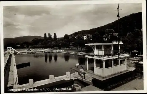 Ak Jugenheim an der Bergstrasse Hessen, Schwimbmad, Freibad