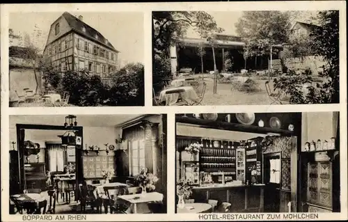 Ak Boppard am Rhein, Hotel Restaurant zum Mühlchen, Innenansicht