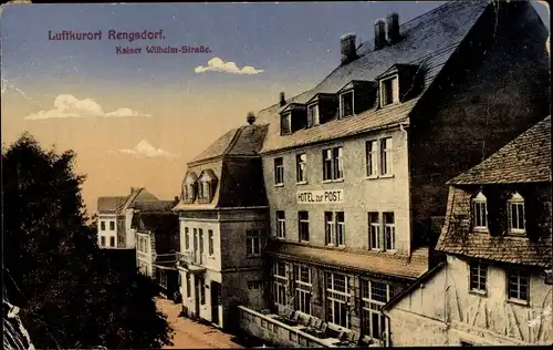 Ak Rengsdorf im Westerwald, Hotel zur Post, Kaiser Wilhelm Straße
