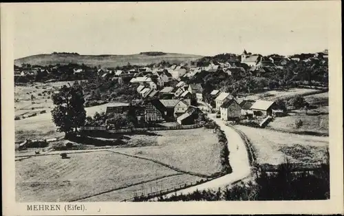 Ak Mehren in der Eifel, Totalansicht der Ortschaft