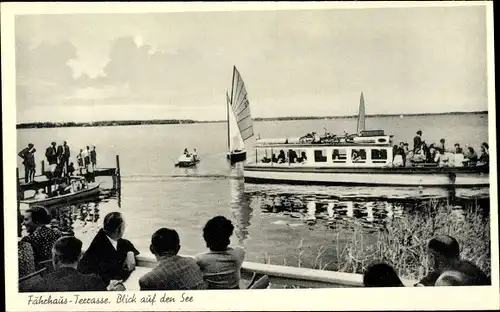 Ak Bad Zwischenahn in Oldenburg, Fährhaus Terrasse, Seeblick