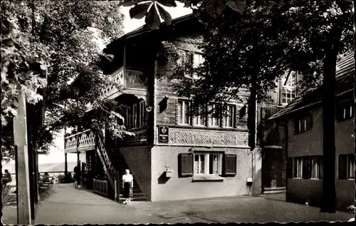 Ak Trechtingshausen in Rheinland Pfalz, Blick auf Waldgaststätte Schweizerhaus