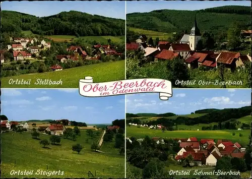 Ak Ober Beerbach Seeheim Jugenheim an der Bergstraße, OT Stettbach, OT Steigerts, OT Schmal Beerbach