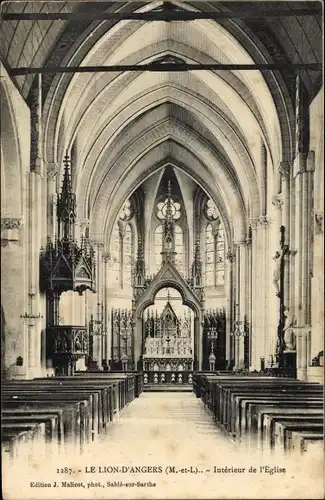Ak Le Lion d'Angers Maine et Loire, Interieur de l'Eglise