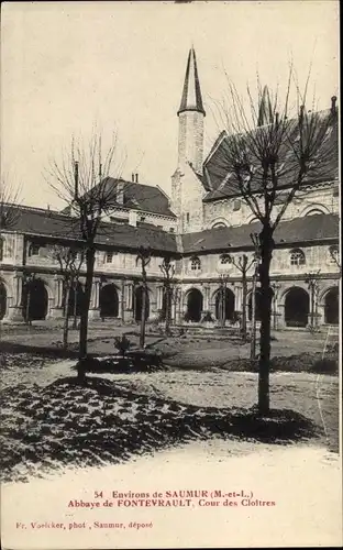 Ak Fontevrault Maine-et-Loire, Abbaye, Cour des Cloitres