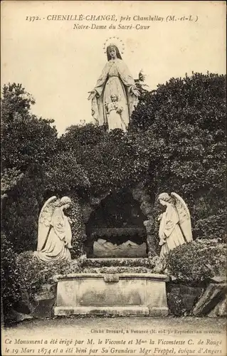 Ak Chenillé Changé Chenillé Champteussé, Notre Dame du Sacre Coeur, Monument