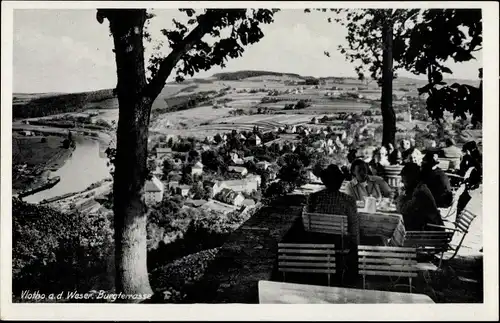 Ak Vlotho an der Weser, Burgterrasse