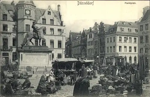 Ak Düsseldorf am Rhein, Marktplatz