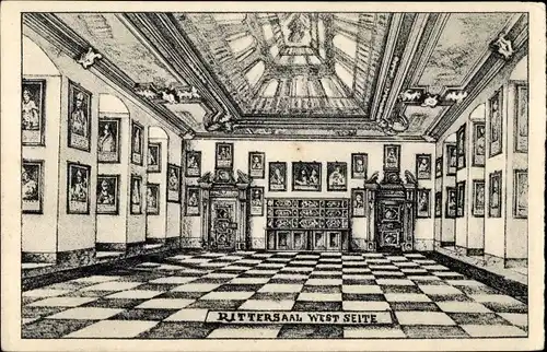 Ak Bad Iburg am Teutoburger Wald, Rittersaal im Schloss