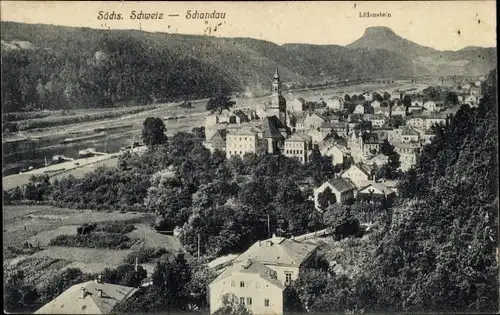 Ak Bad Schandau Sächsische Schweiz, Panorama, Lilienstein