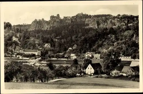 Ak Rathen an der Elbe Sächsische Schweiz, Teilansicht