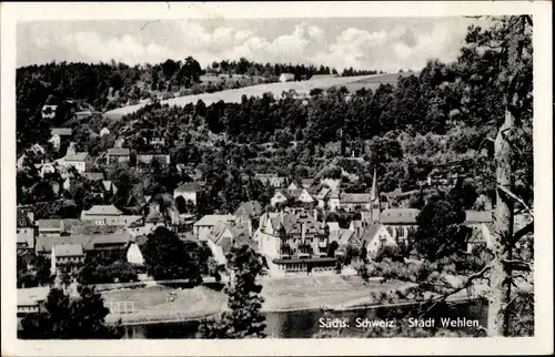 Ak Stadt Wehlen an der Elbe Sachsen, Gesamtansicht