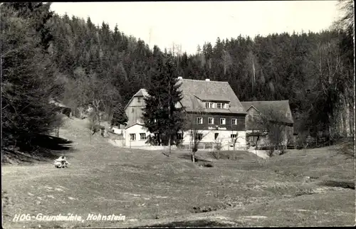 Ak Hohnstein Sächs. Schweiz, HOG Grundmühle am Waldrand