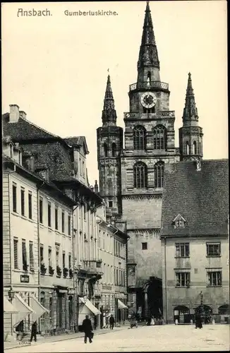 Ak Ansbach in Mittelfranken Bayern, Gumbertuskirche