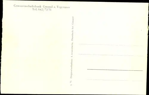 Ak Gmund am Tegernsee Oberbayern, Genossenschaftsbank