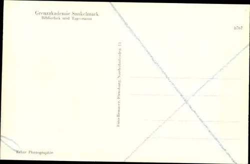 Ak Sankelmark Oeversee in Schleswig Holstein, Grenzakademie, Bibliothek, Tagesraum