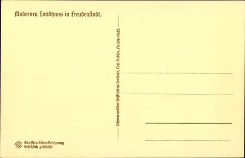 Steindruck Ak Freudenstadt im Nordschwarzwald, Modernes Landhaus, Anwohner