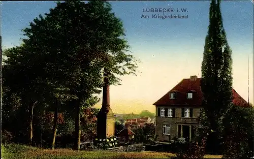 Ak Lübbecke in Westfalen, Kriegerdenkmal