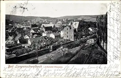 Ak Langenschwalbach Bad Schwalbach im Taunus, Panorama, Blick v. Kemeler Chaussee