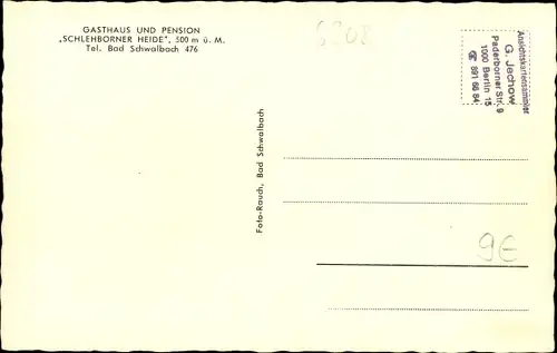 Ak Bad Schwalbach im Taunus, Schlehborner Heide, Gasthaus