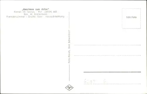 Ak Kemel Heidenrod im Taunus, Gesamtansicht, Gasthaus zum Adler