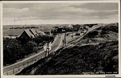 Ak Schoorl Nordholland, Heerenweg, de weg naar zee