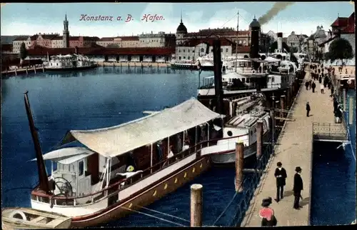 Ak Konstanz am Bodensee, Hafenbild