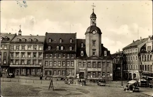 Ak Glauchau in Sachsen, Markt und Rathaus