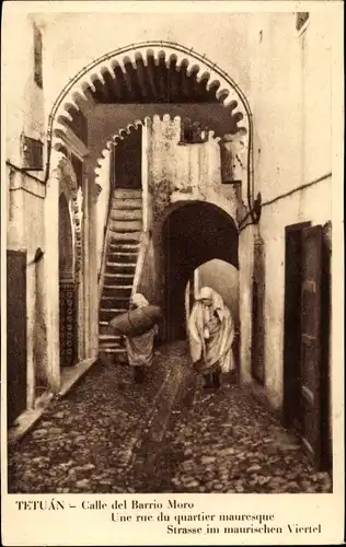 Ak Tetuan Tétouan Marokko, Calle del Barrio Moro