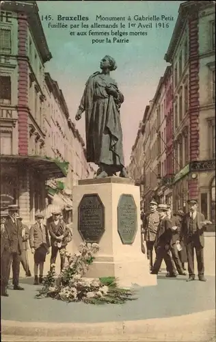 Ak Bruxelles Brüssel, Monument a Gabrielle Petit