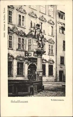 Ak Schaffhausen am Rhein Schweiz, Tellsbrunnen