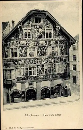 Ak Schaffhausen am Rhein Schweiz, Haus zum Ritter