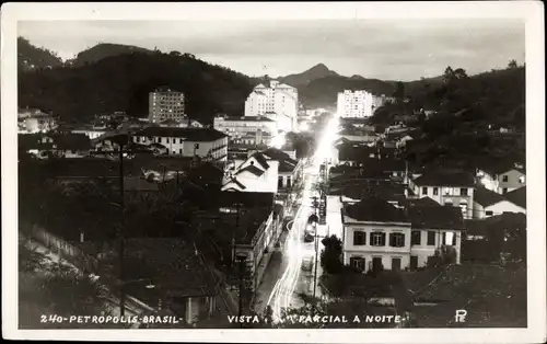 Ak Petrópolis Brasilien, Vista Parcial a Noite