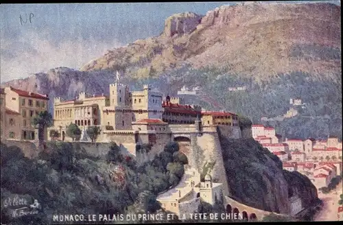 Künstler Ak Beraud, Monaco, Le Palais du Prince et la Tete de Chien