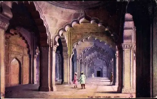 Künstler Ak Agra Indien, The Moti Musjid