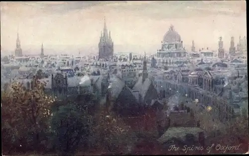 Künstler Ak Oxford Oxfordshire England, The Spires, Stadtansicht