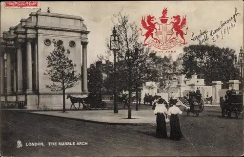 Wappen Ak London City, Marble Arch, City Arms