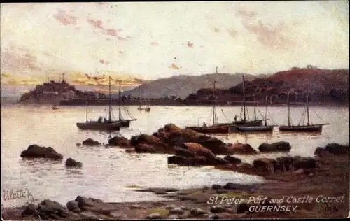 Künstler Ak Saint Peter Port Guernsey Kanalinseln, Castle Cornet