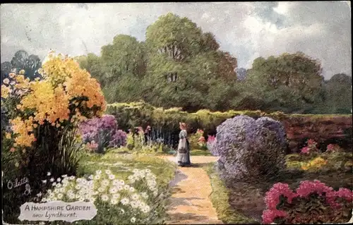 Künstler Ak Lyndhurst Hampshire England, A Hampshire Garden