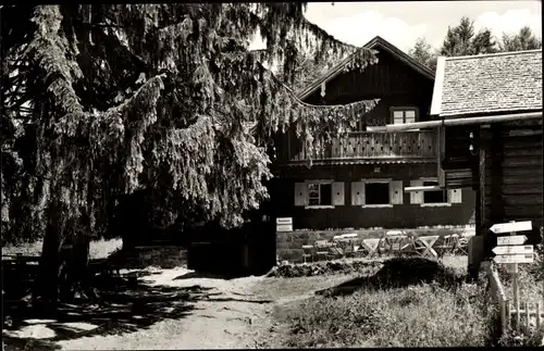 Ak Spiegelau im Bayerischen Wald Niederbayern, Racheldiensthütte