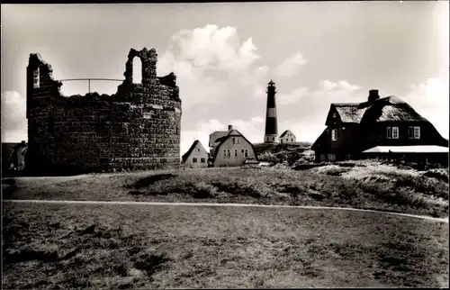 Ak Hörnum auf Sylt Nordfriesland, Ruine, Leuchtturm